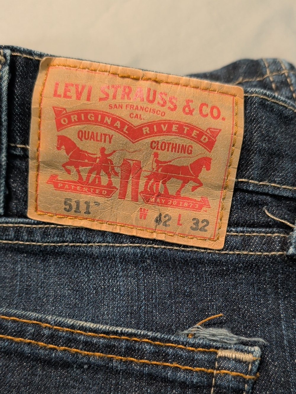 Levi's 511 Slim Denim Jeans  Indigo - Size 42x32 - Picture 7 of 7
